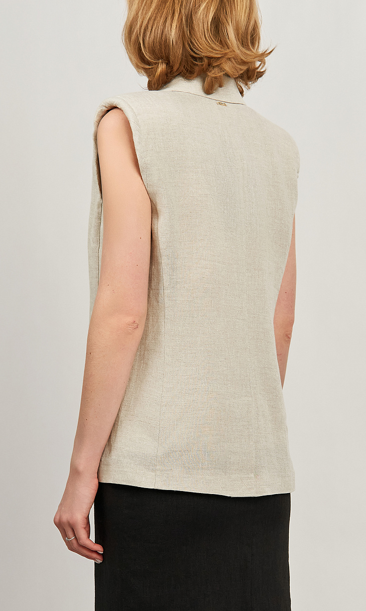 TWINSET: Льняной жилет с люрексом