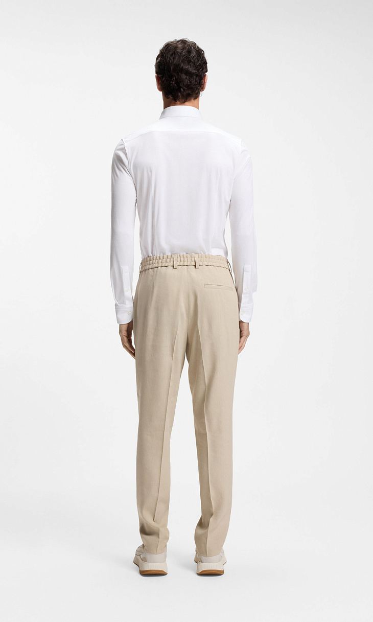 HUGO BOSS: Зауженные брюки из льна