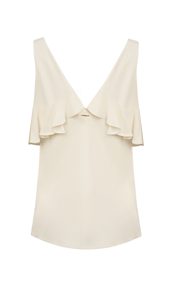 TWINSET: Топ с оборками