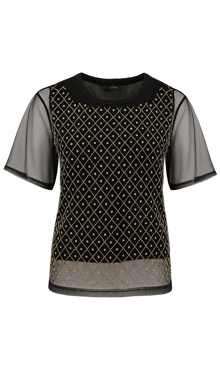 TWINSET: Блуза со стразами