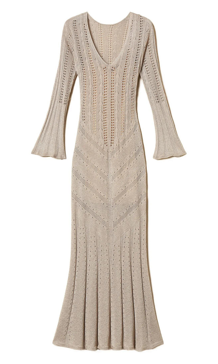 TWINSET: Вязаное платье с люрексом