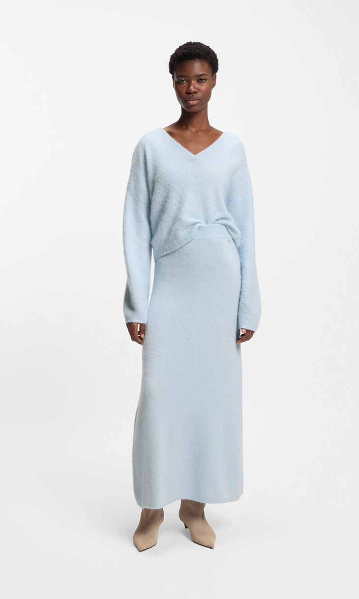 HUGO BOSS: Юбка с шерстью альпака