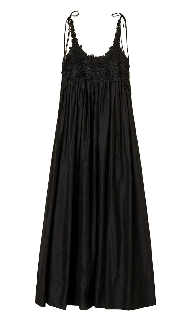 TWINSET: Муслиновое платье с кружевом