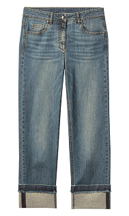 Широкие джинсы с отворотами