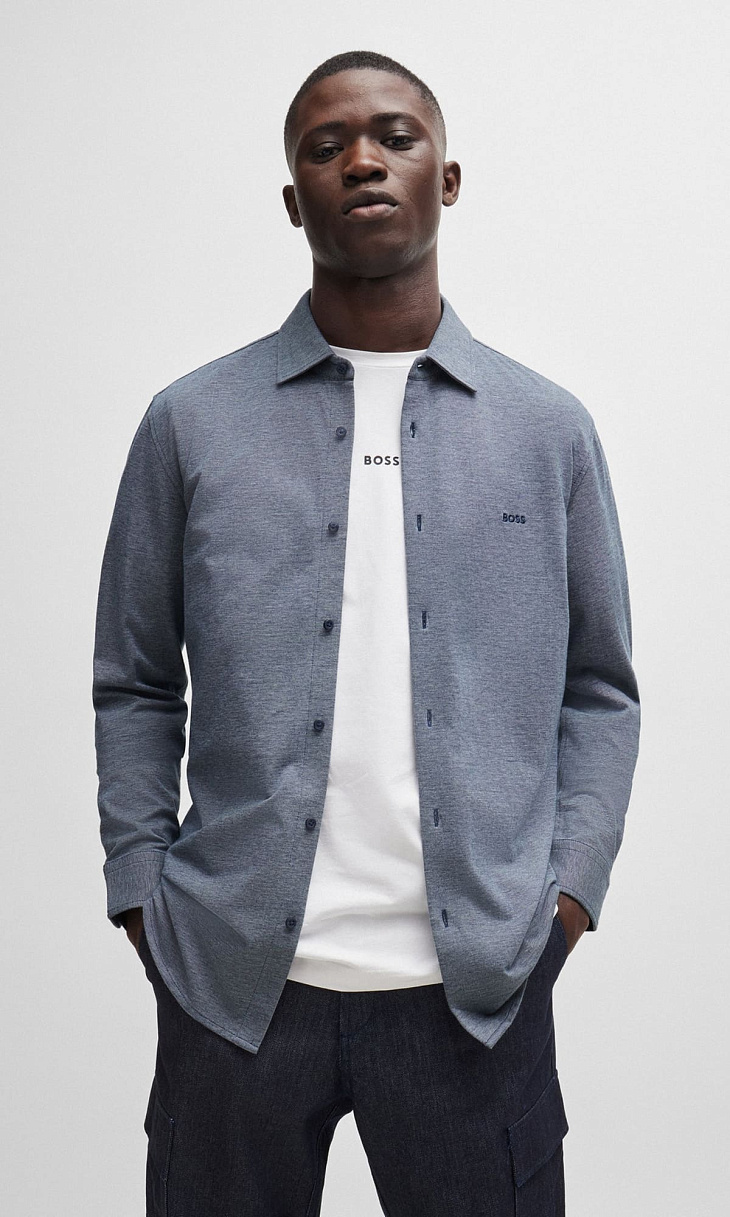 HUGO BOSS: Рубашка из джерси