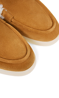 Замшевые лоферы с мехом