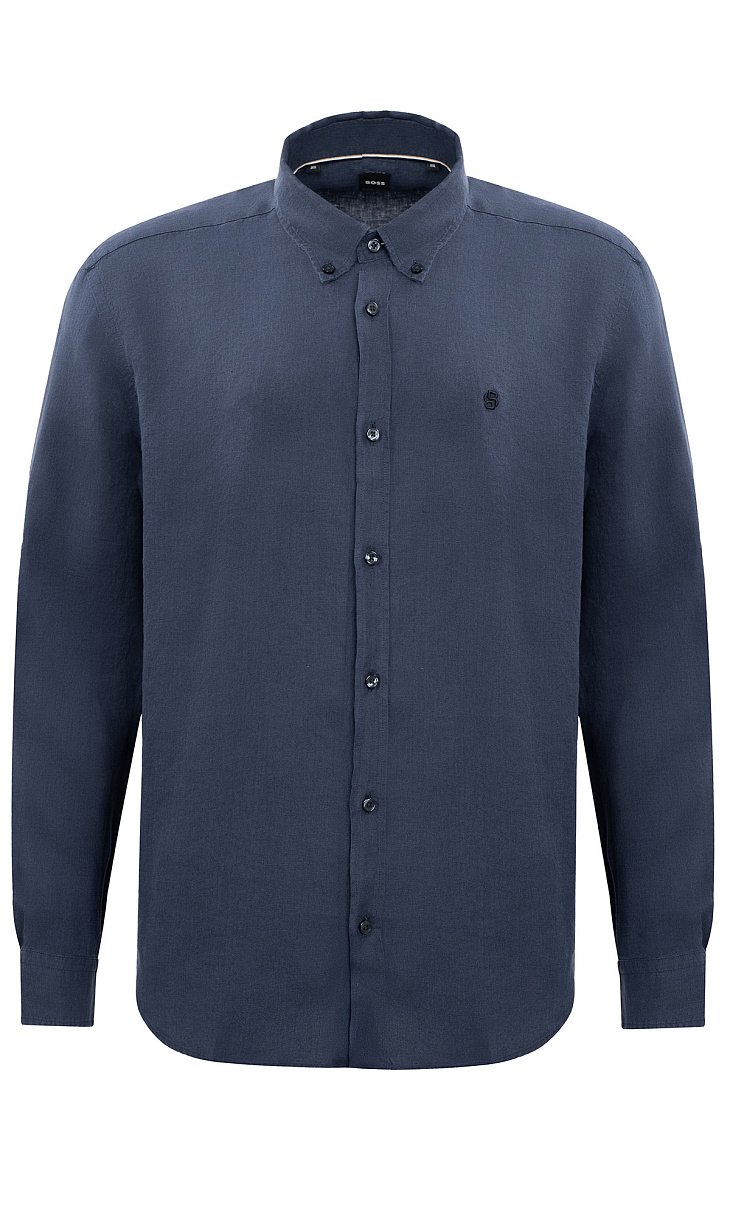 HUGO BOSS: Рубашка из льна