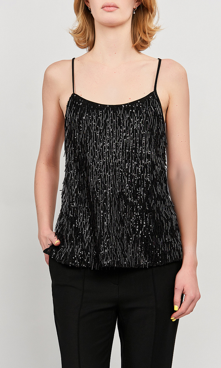 TWINSET: Топ с бисером и пайетками