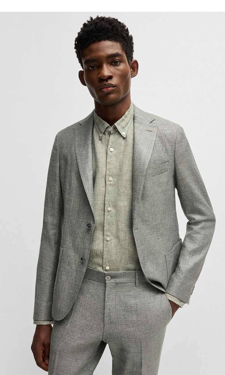 HUGO BOSS: Рубашка из льна