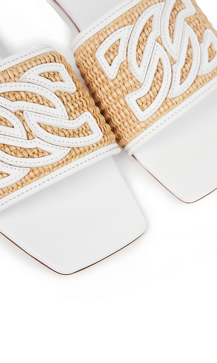 CASADEI: Шлепанцы из кожи и текстиля