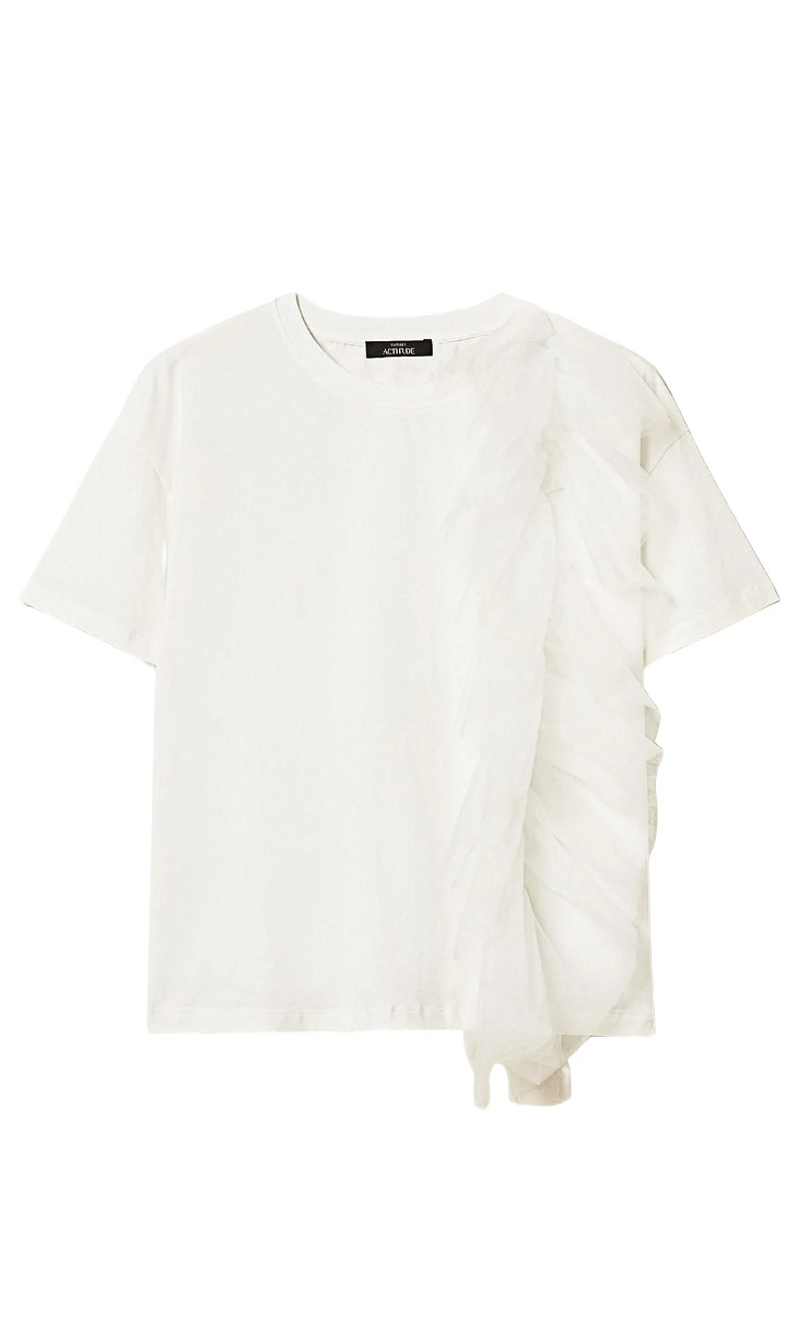 TWINSET: Футболка с оборками