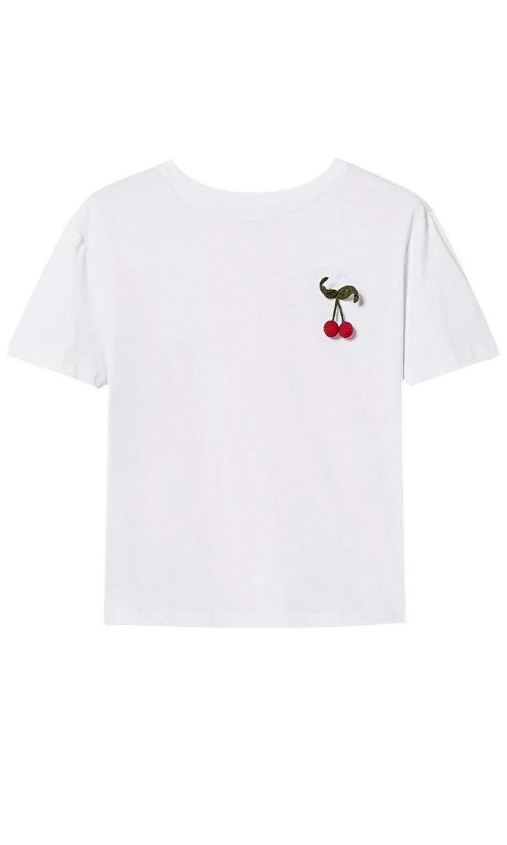 TWINSET: Футболка с вязаным декором