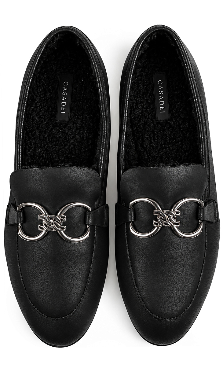 CASADEI: Лоферы с мехом