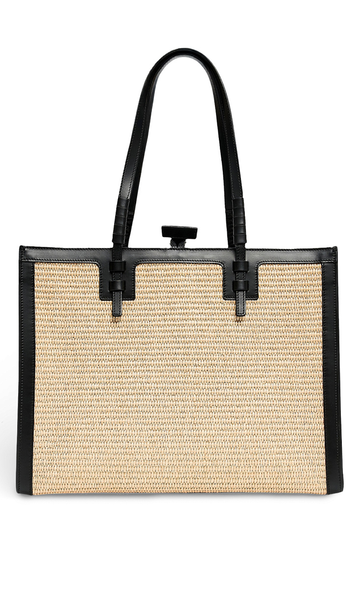 CASADEI: Сумка-шопер из кожи и хлопка