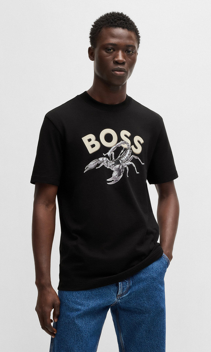 HUGO BOSS: Футболка с принтом