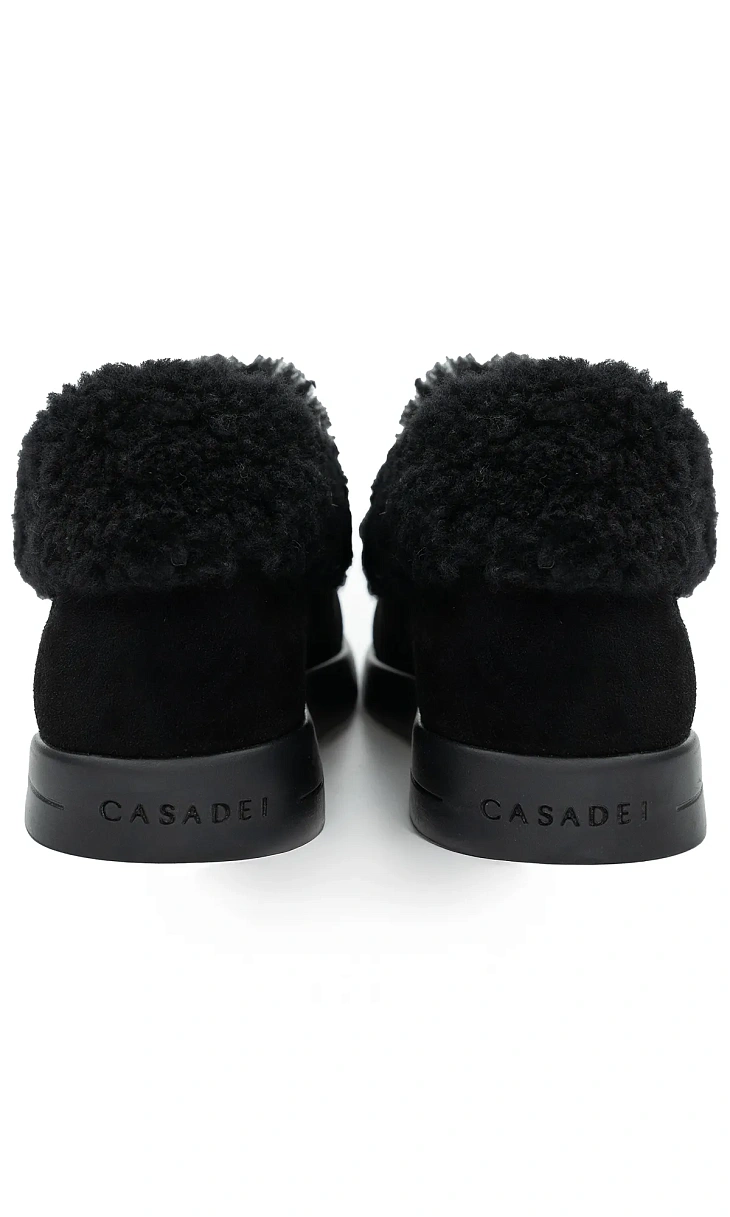 CASADEI: Замшевые лоферы с мехом