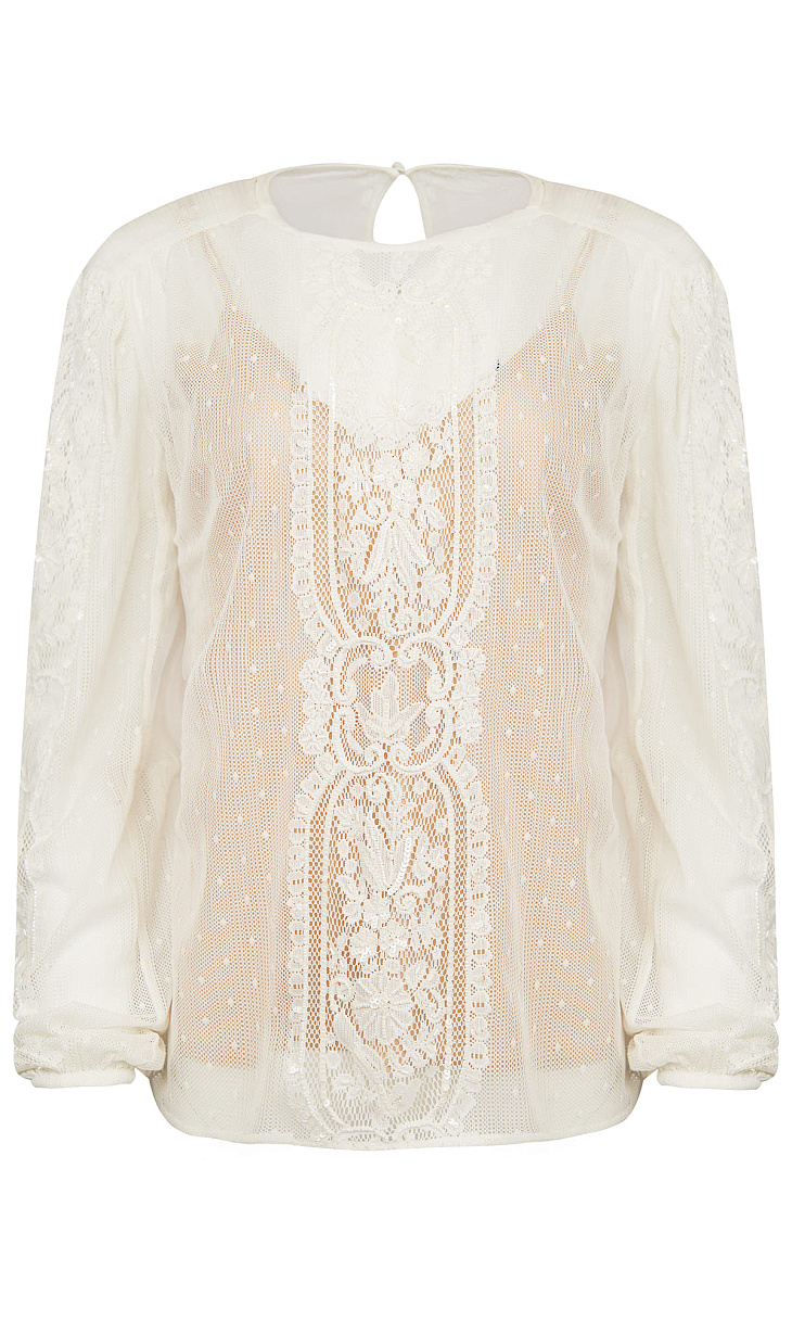 TWINSET: Блуза с бисером и пайетками