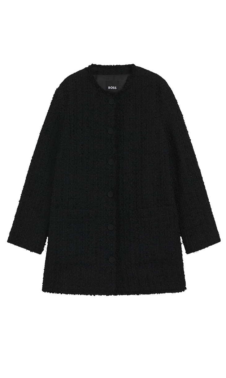 HUGO BOSS: Кардиган из бархатного твида