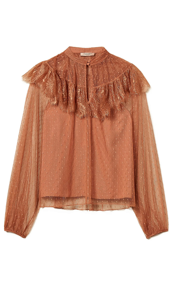 TWINSET: Блуза из тюли