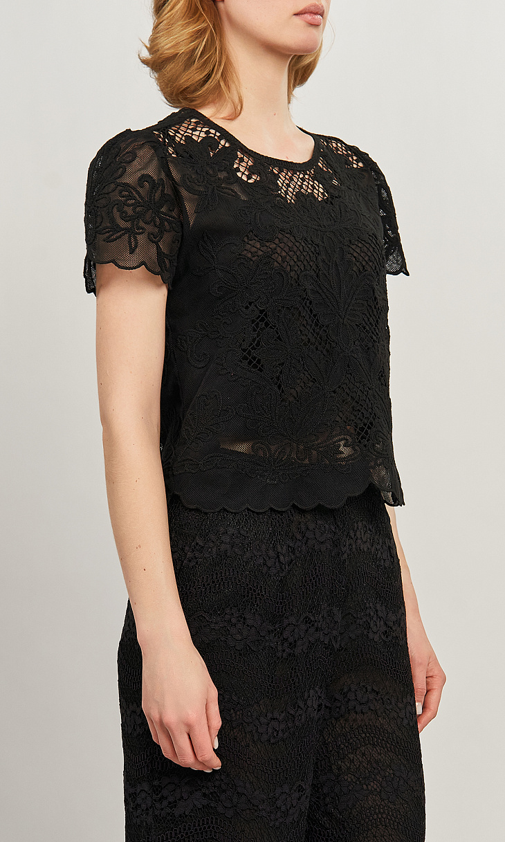 TWINSET: Муслиновая блуза с вышивкой