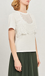 TWINSET: Футболка с кружевом