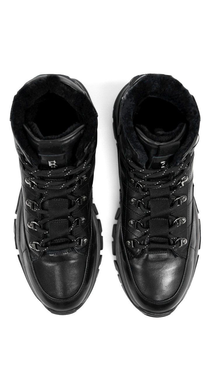 BOGNER: Кожаные ботинки с мехом