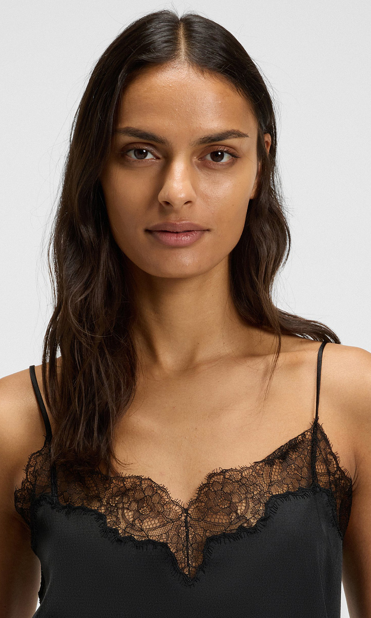 HUGO BOSS: Топ с кружевом