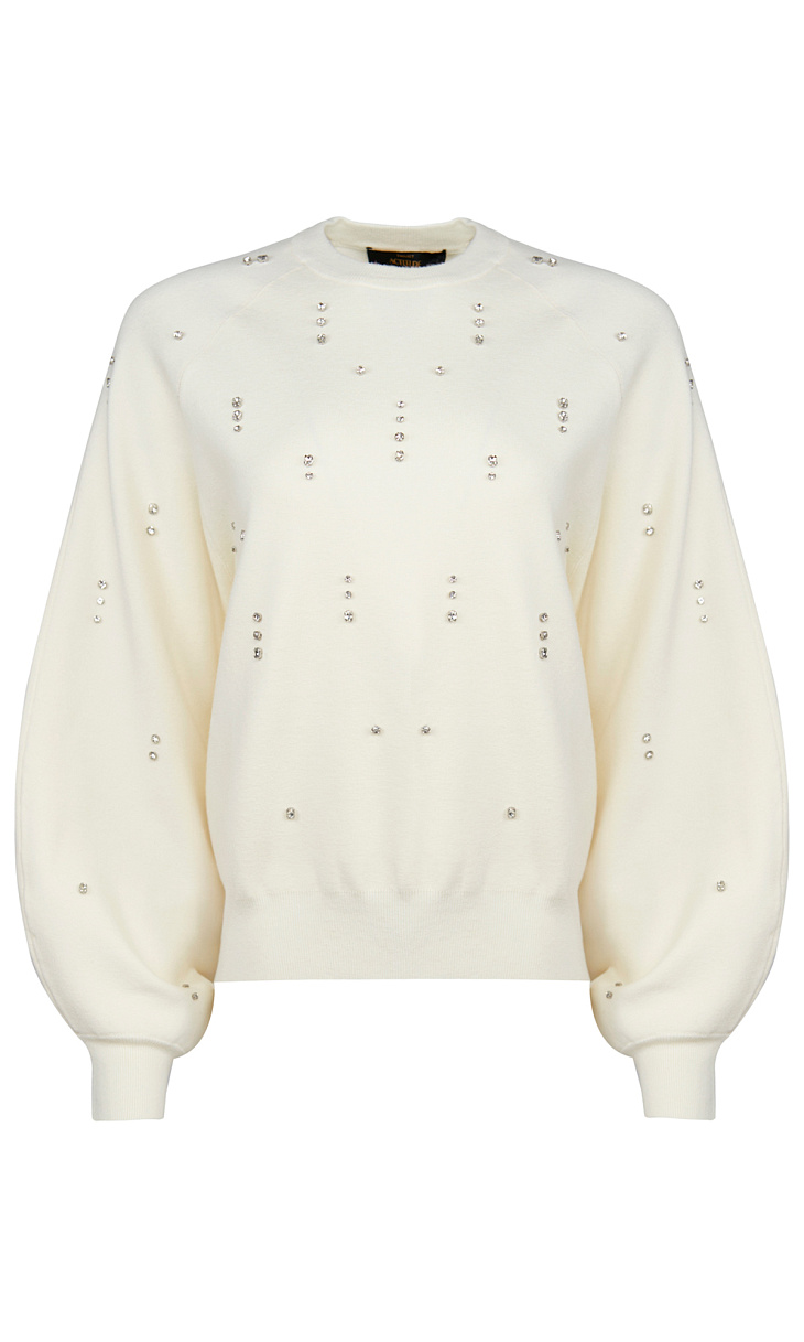 TWINSET: Пуловер со стразами