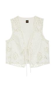 Блуза с вышивкой на завязках