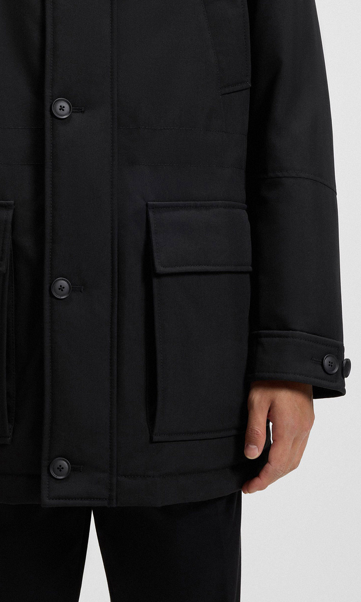 HUGO BOSS: Пуховик с капюшоном