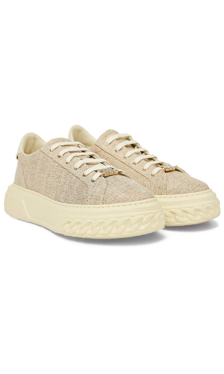 Casadei: Кеды с люрексом и стразами