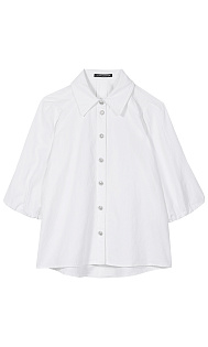 Блуза из хлопка и льна