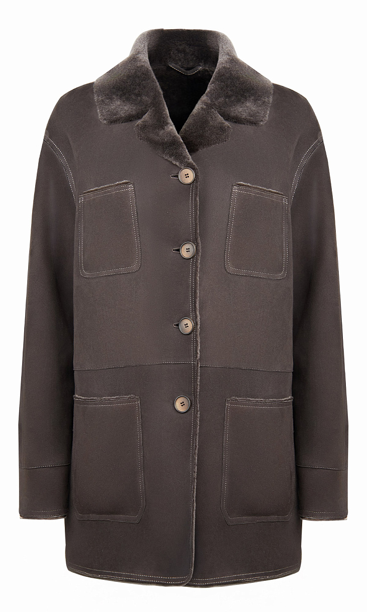 MARION FASHION: Дубленка с карманами