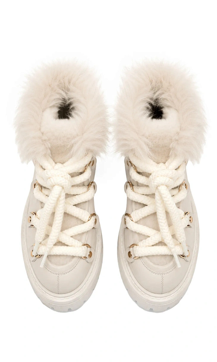 AMENICA: Кожаные ботинки с мехом