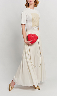 Футболка с принтом и вышивкой