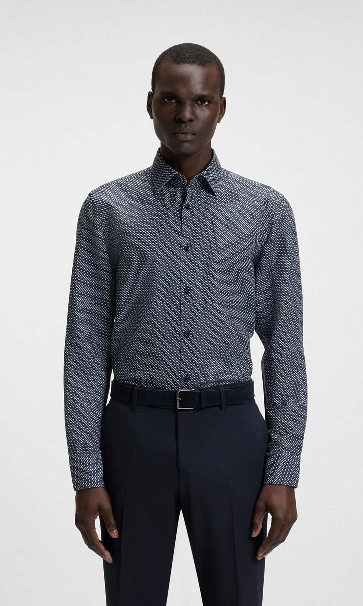 HUGO BOSS: Рубашка с принтом