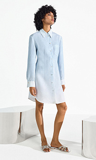 Платье-рубашка из льна