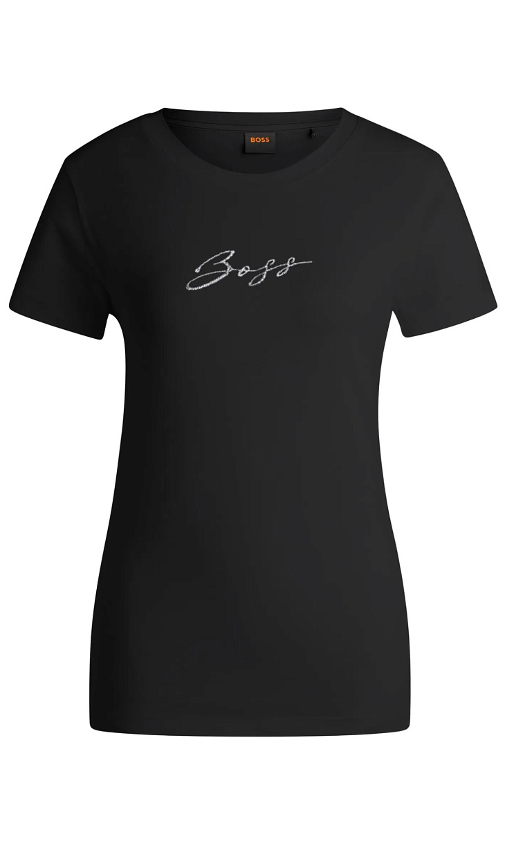 HUGO BOSS: Футболка со стразами