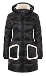 Bogner: Пуховое пальто с меховой отделкой