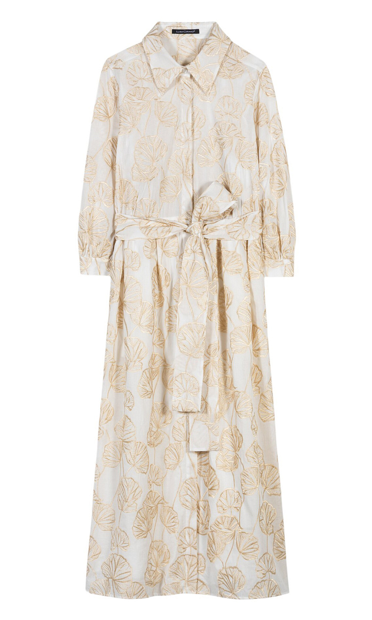 LUISA CERANO: Платье-рубашка с вышивкой