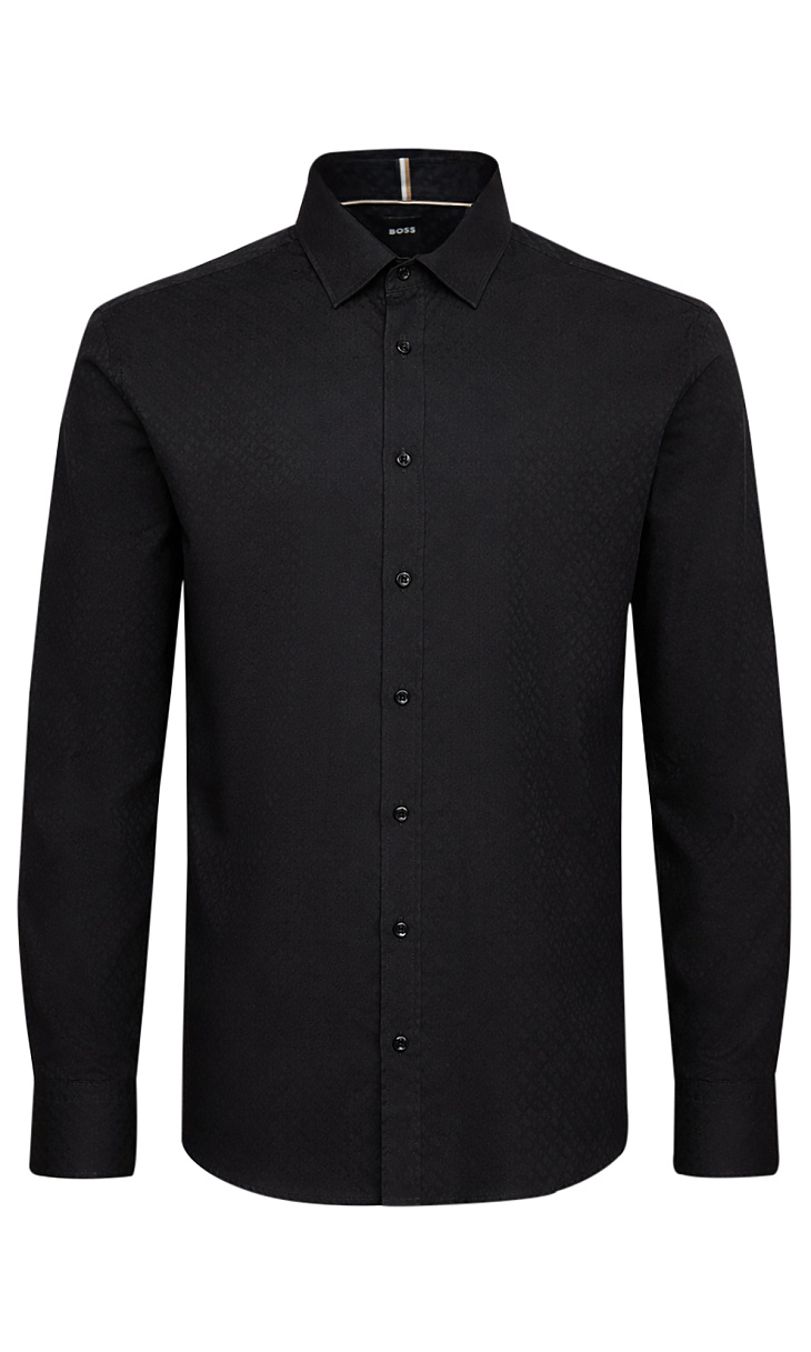 HUGO BOSS: Рубашка с жаккардовым рисунком