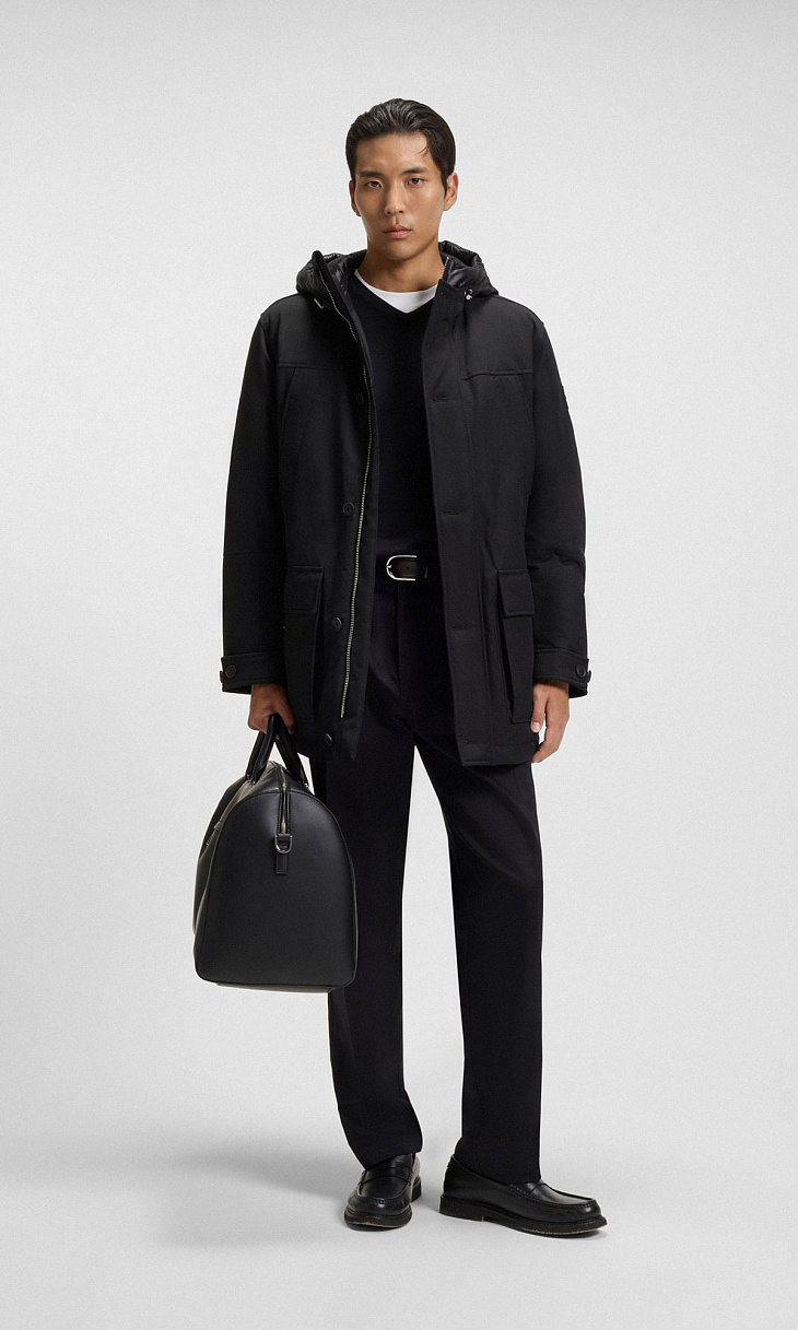 HUGO BOSS: Пуховик с капюшоном