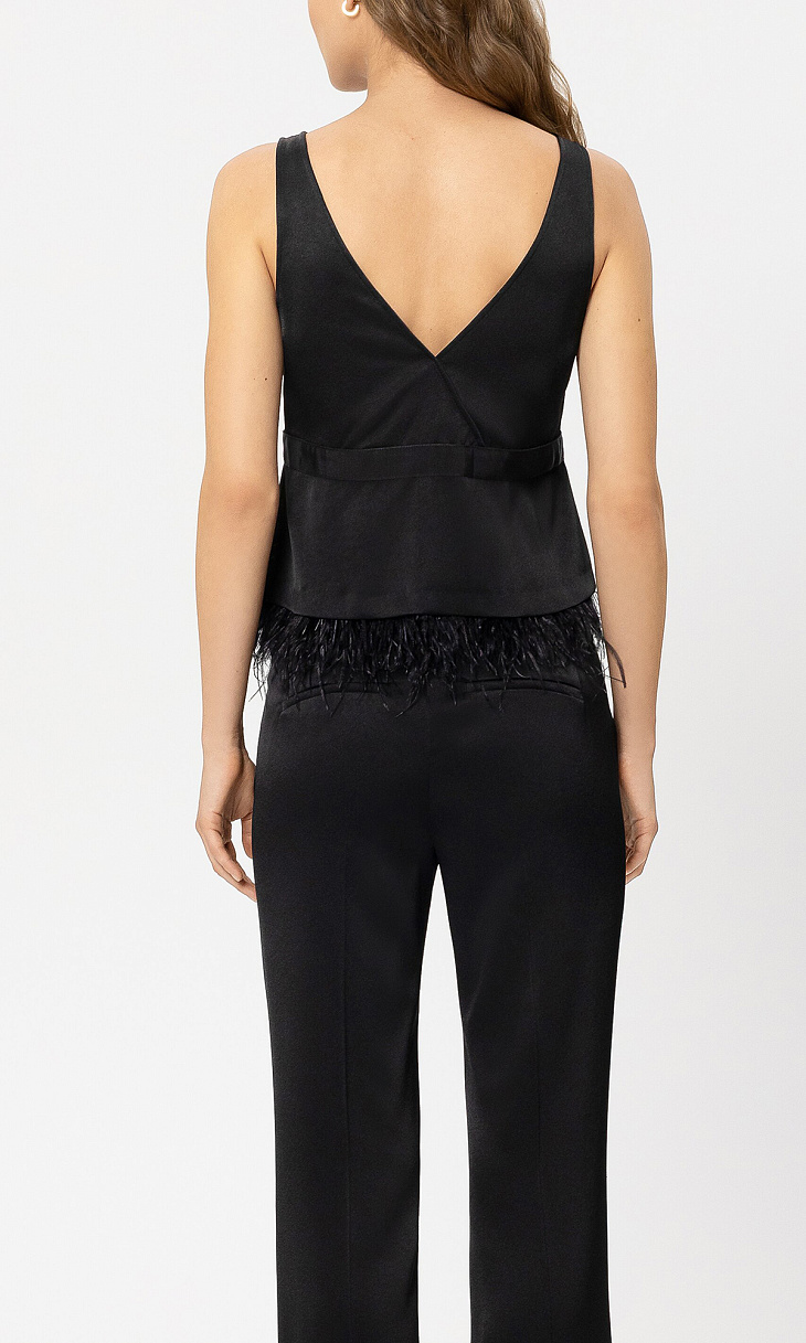 LUISA CERANO: Топ с перьями