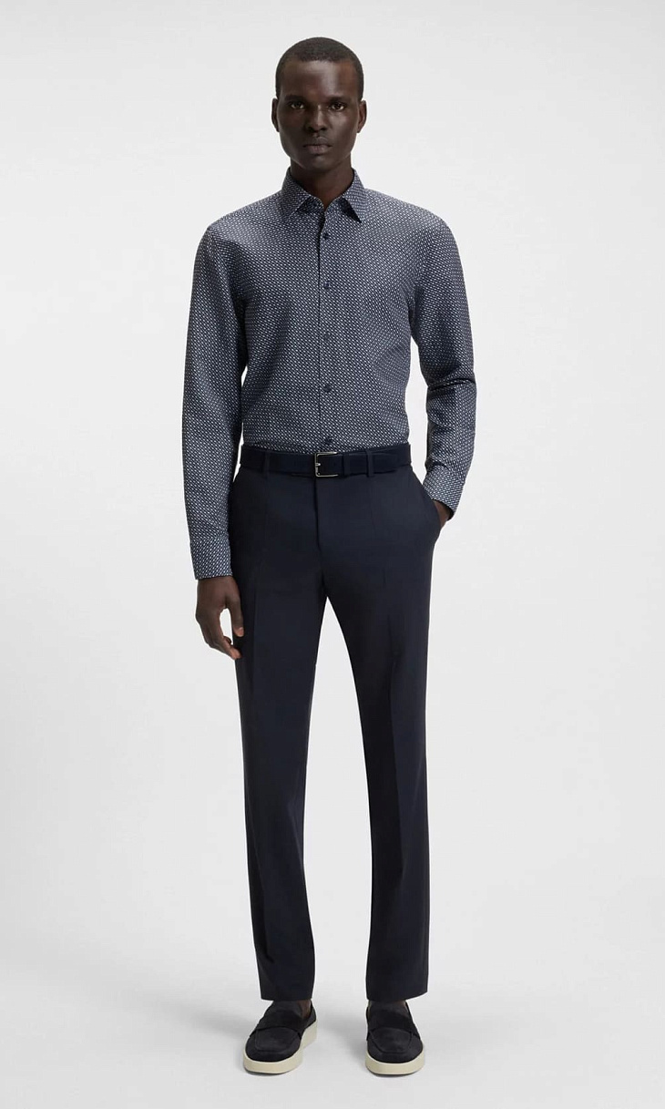HUGO BOSS: Рубашка с принтом