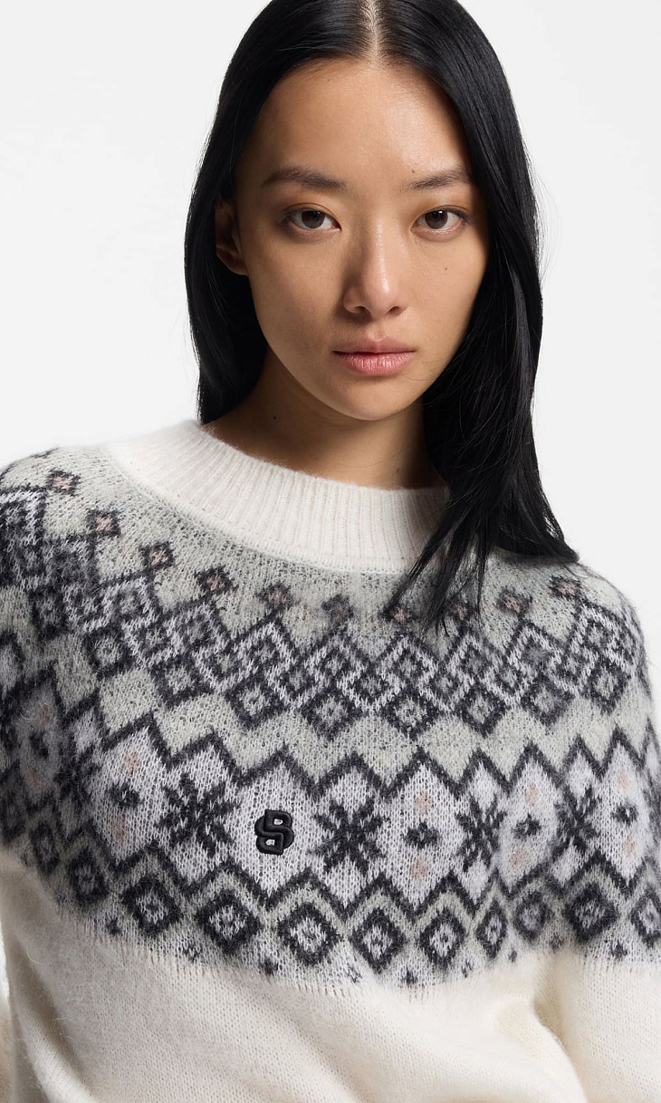 HUGO BOSS: Свитер с жаккардовым узором