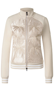 Куртка с атласной вставкой и вышивкой