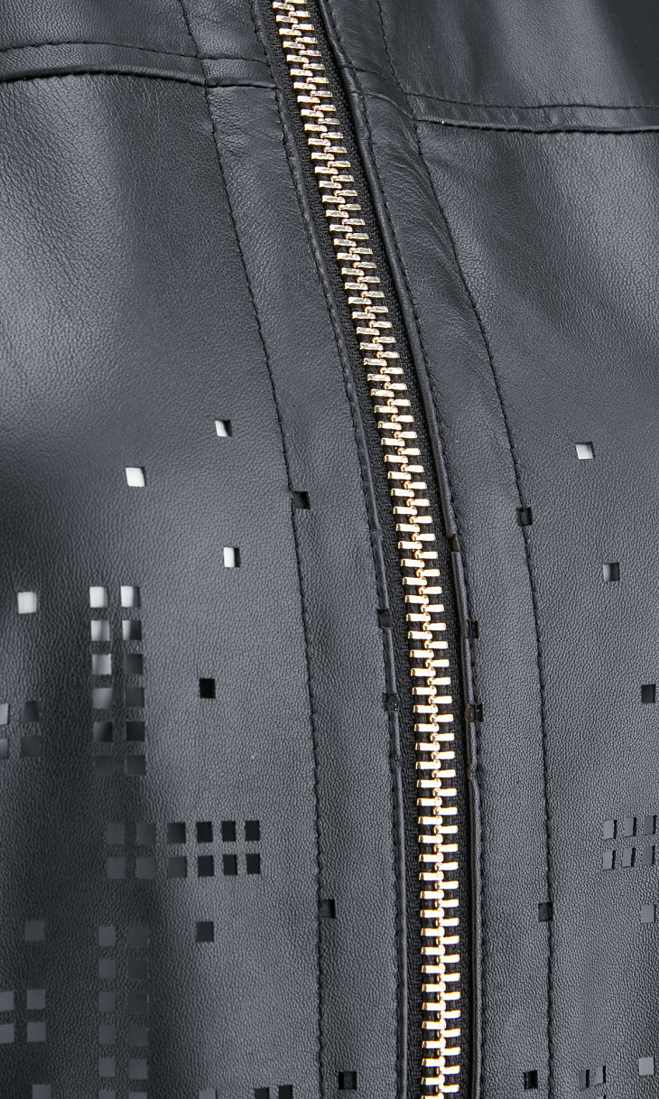 RIANI: Куртка из кожи с перфорацией