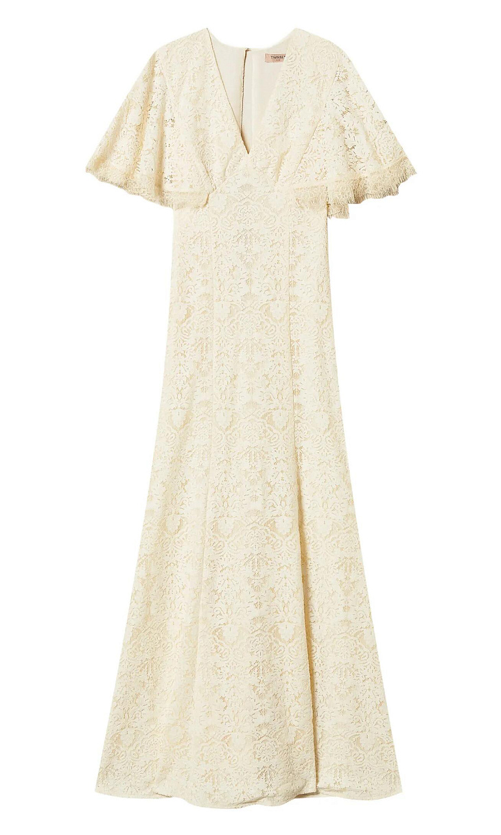 TWINSET: Длинное кружевное платье