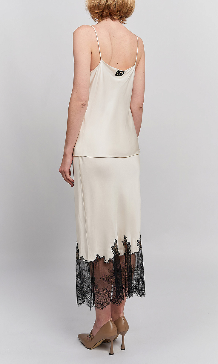 TWINSET: Топ с кружевом