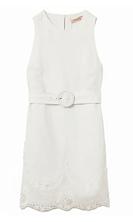 Платье из льна с кружевом
